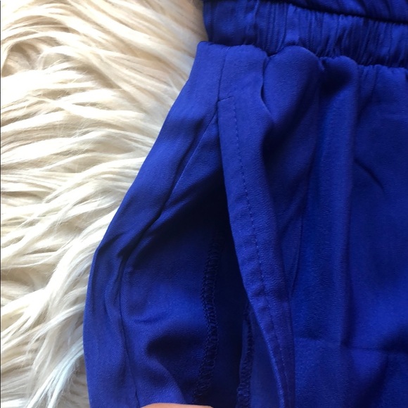 LOFT NWT Royal Blue romper w/tie back &cinch waist - Picture 5 of 7